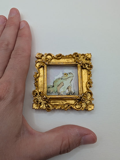 Mini Frog Painting - Original Watercolor Art by Lora Cavallin