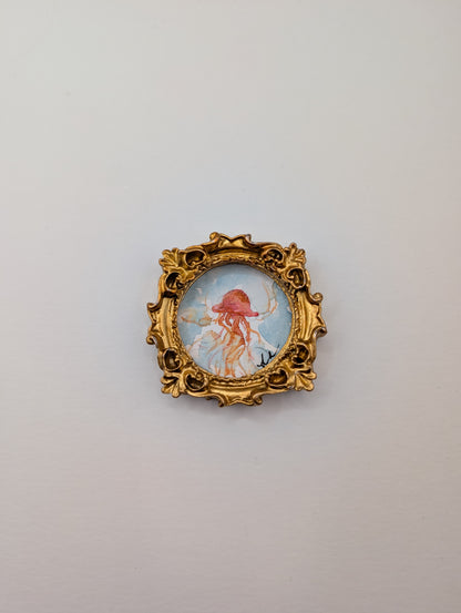 Mini Jellyfish Painting - Original Watercolor Art by Lora Cavallin
