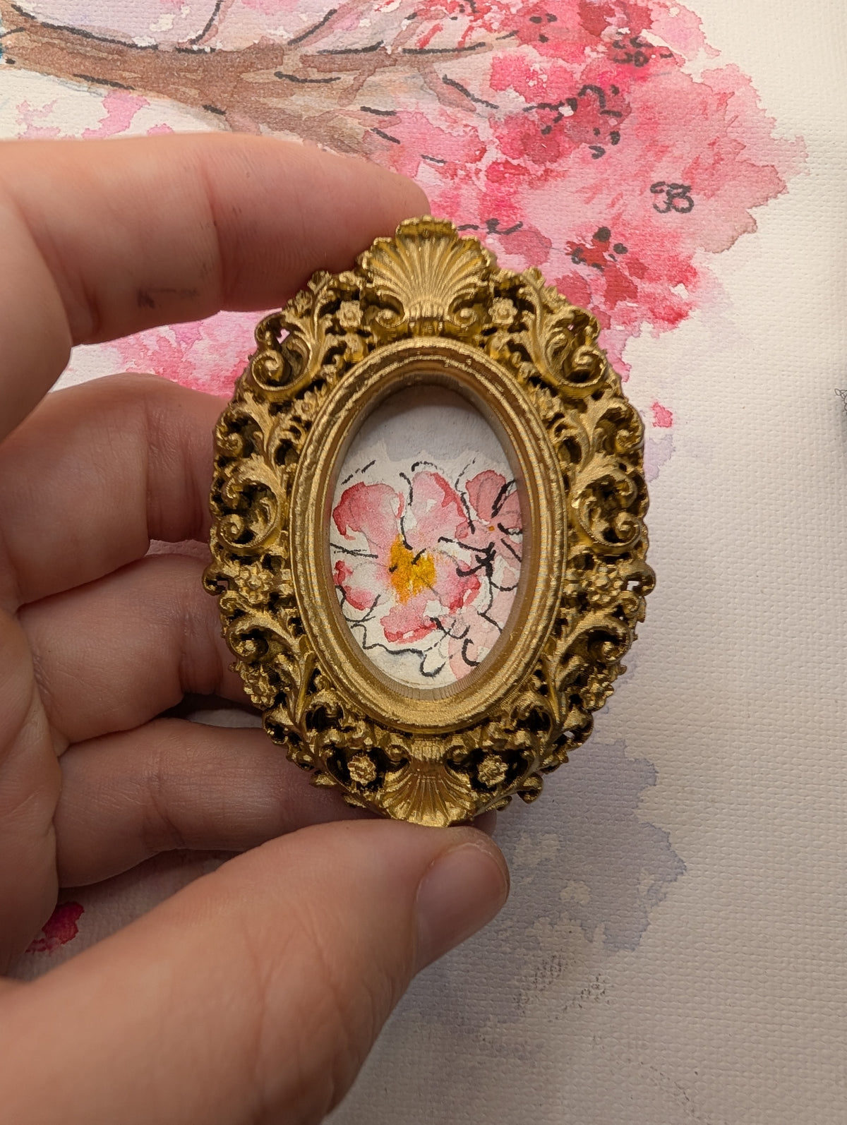 Mini Loose Floral Painting - Original Watercolor Art by Lora Cavallin