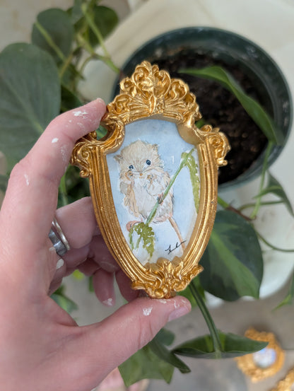 Mini Field Mouse Painting - Original Watercolor Art by Lora Cavallin