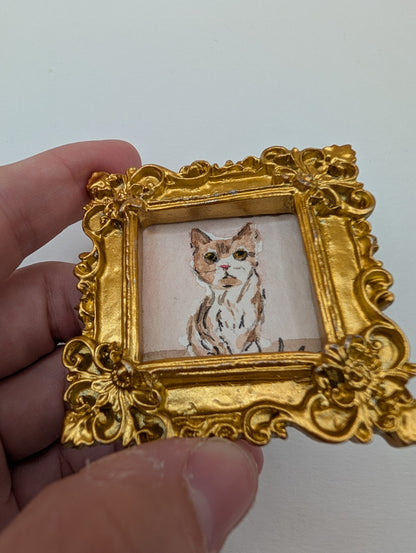 Mini Cat Painting - Original Watercolor Art by Lora Cavallin
