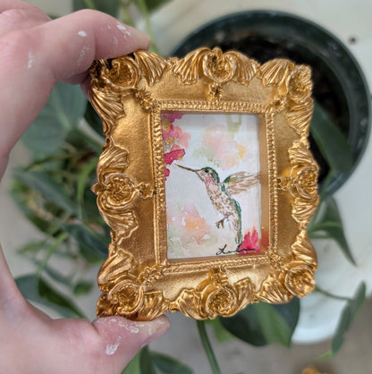 Mini Hummingbird Painting - Original Watercolor Art by Lora Cavallin