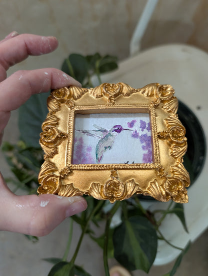 Mini Hummingbird Painting - Original Watercolor Art by Lora Cavallin