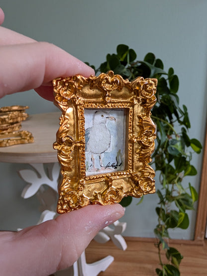 Mini Seagull Painting - Original Watercolor Art by Lora Cavallin