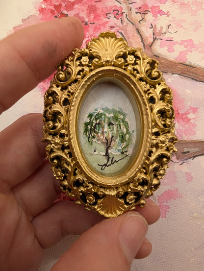 Mini Tree Painting - Original Watercolor Art by Lora Cavallin