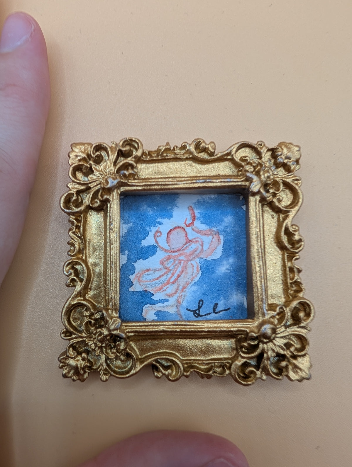 Mini Octopus Painting - Original Watercolor Art by Lora Cavallin