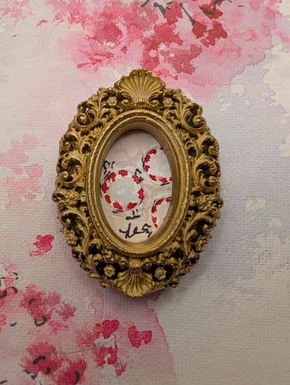 Mini Peppermint Candy Painting - Original Watercolor Art by Lora Cavallin