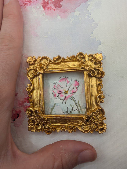 Mini Loose Flower Painting - Original Watercolor Art by Lora Cavallin