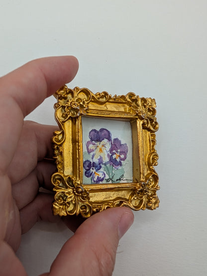 Mini Flower Painting - Original Watercolor Art by Lora Cavallin