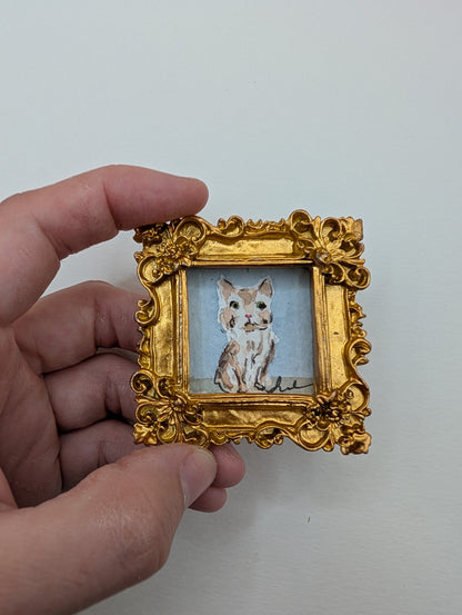 Mini Cat Painting - Original Watercolor Art by Lora Cavallin