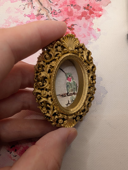 Mini Hummingbird Painting - Original Watercolor Art by Lora Cavallin