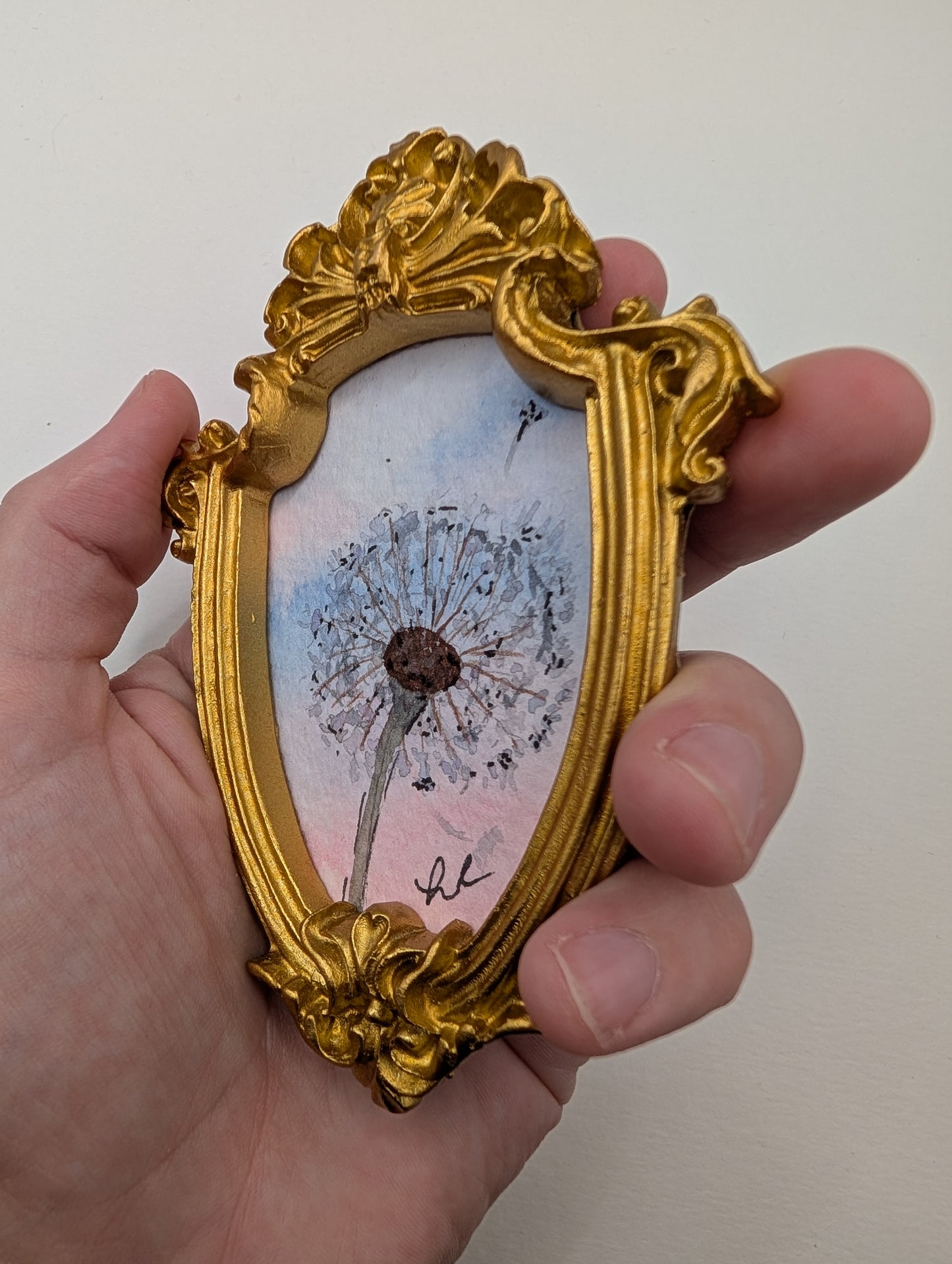 Mini "Make a Wish" Dandelion Painting - Original Watercolor Art by Lora Cavallin