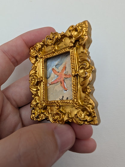 Mini Starfish Painting - Original Watercolor Art by Lora Cavallin