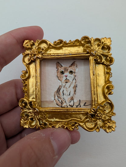 Mini Cat Painting - Original Watercolor Art by Lora Cavallin