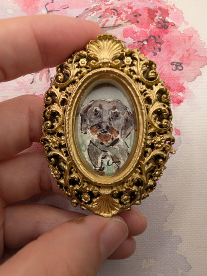 Mini Dachshund Painting - Original Watercolor Art by Lora Cavallin