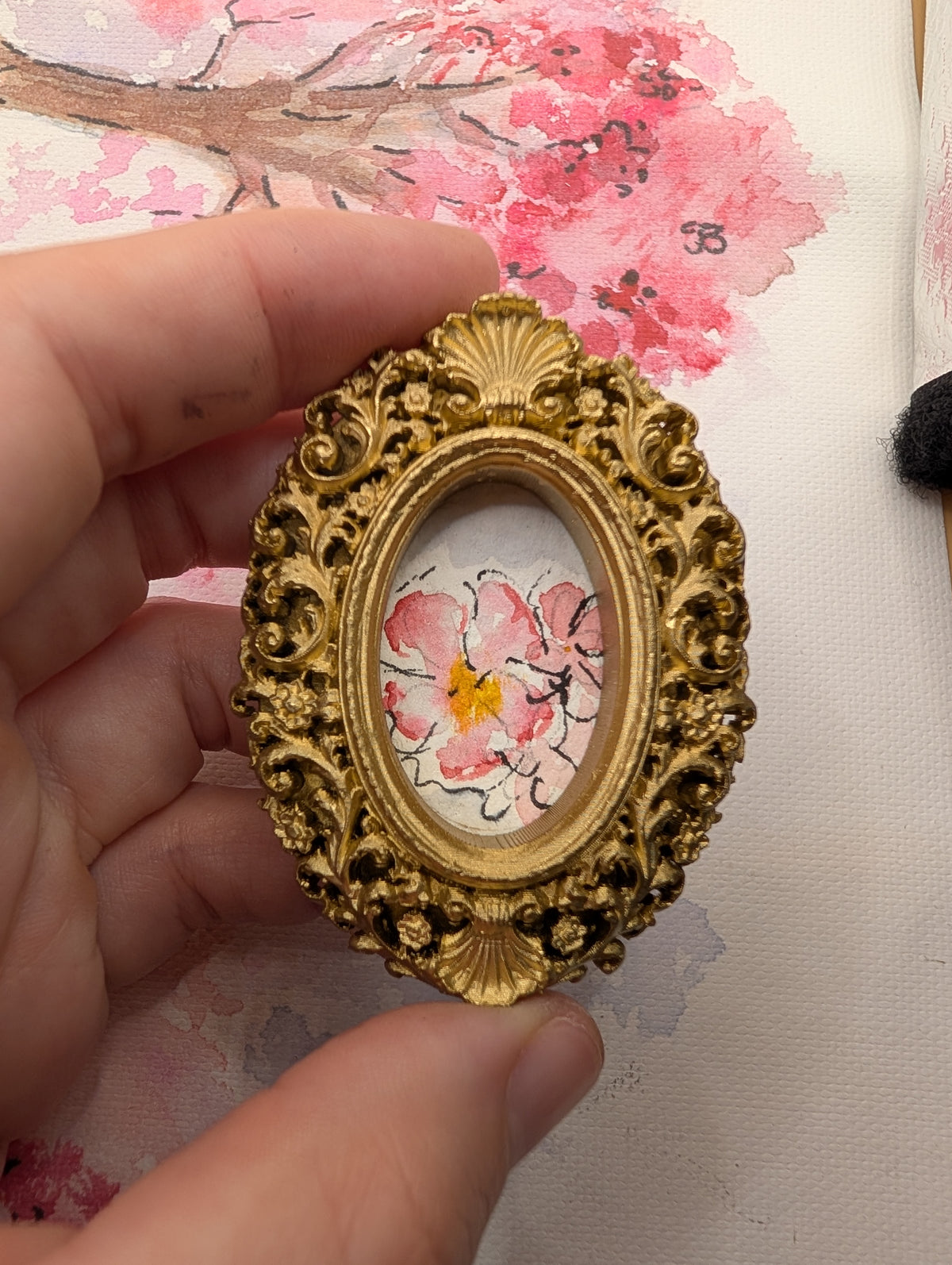 Mini Loose Floral Painting - Original Watercolor Art by Lora Cavallin