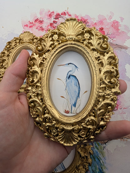 Blue Heron Trio — Set of 3 Framed Art Prints
