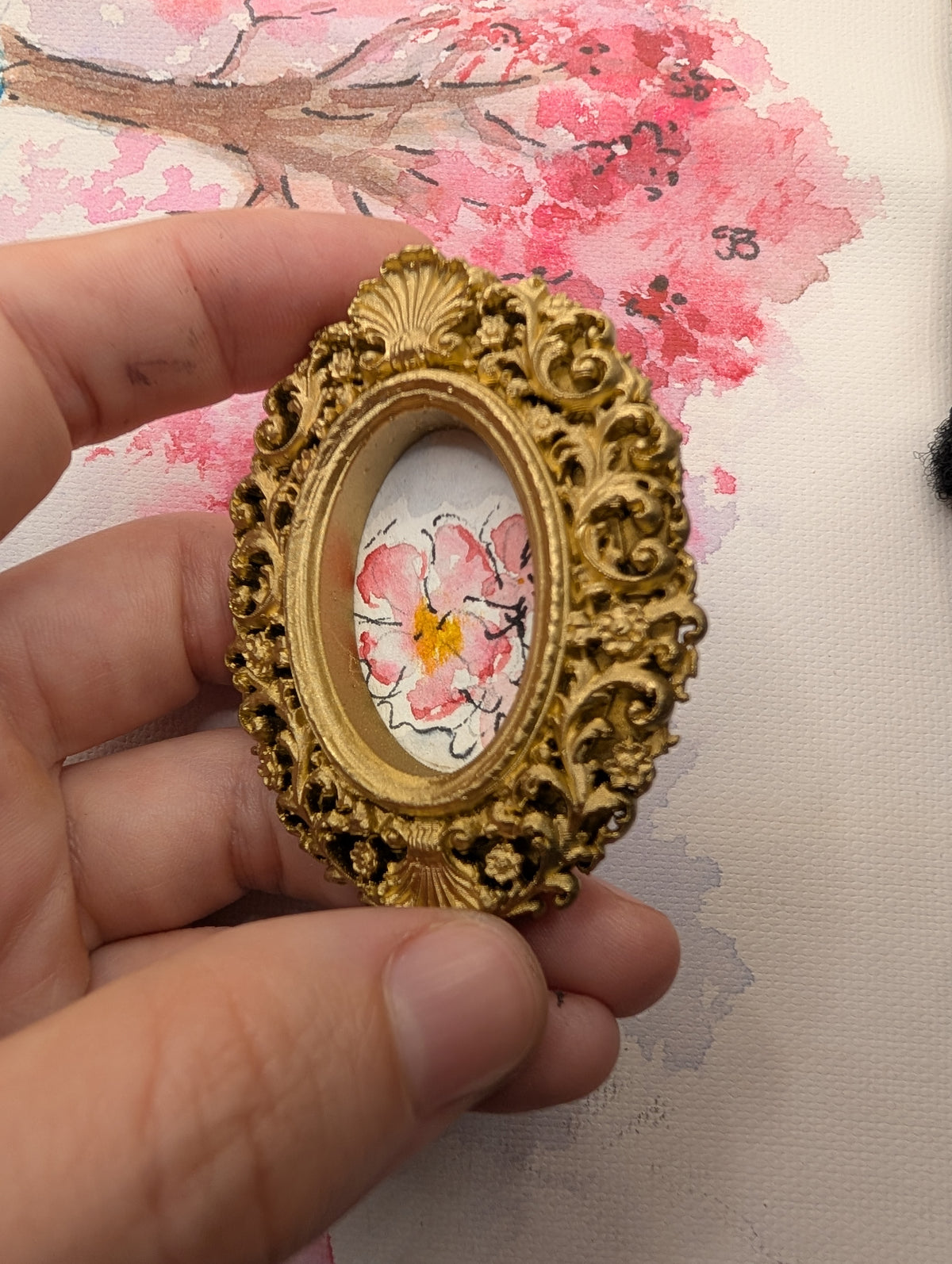 Mini Loose Floral Painting - Original Watercolor Art by Lora Cavallin