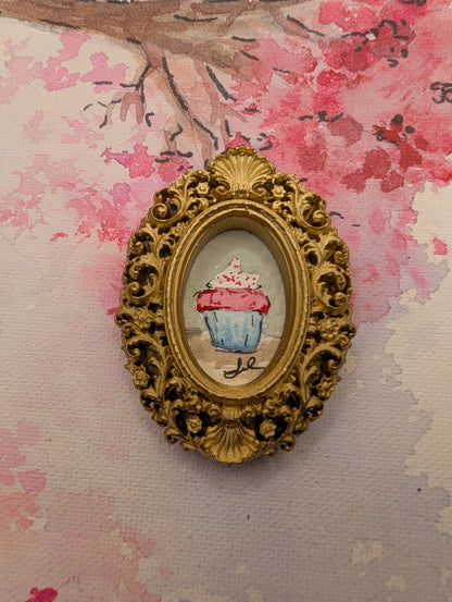 Mini Cupcake Painting - Original Watercolor Art by Lora Cavallin
