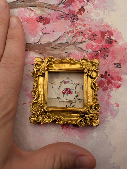 Mini Teapot Painting - Original Watercolor Art by Lora Cavallin