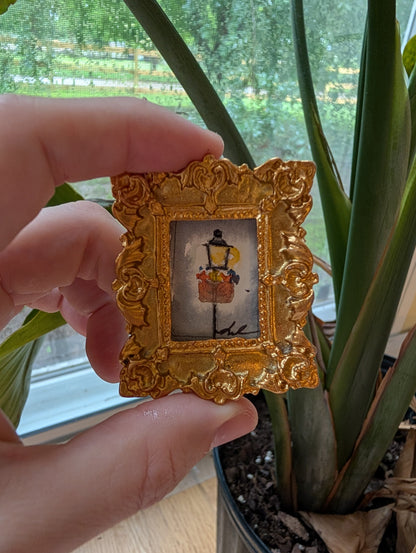 Mini Lamppost Painting - Original Watercolor Art by Lora Cavallin