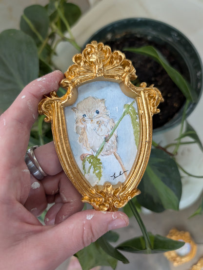 Mini Field Mouse Painting - Original Watercolor Art by Lora Cavallin