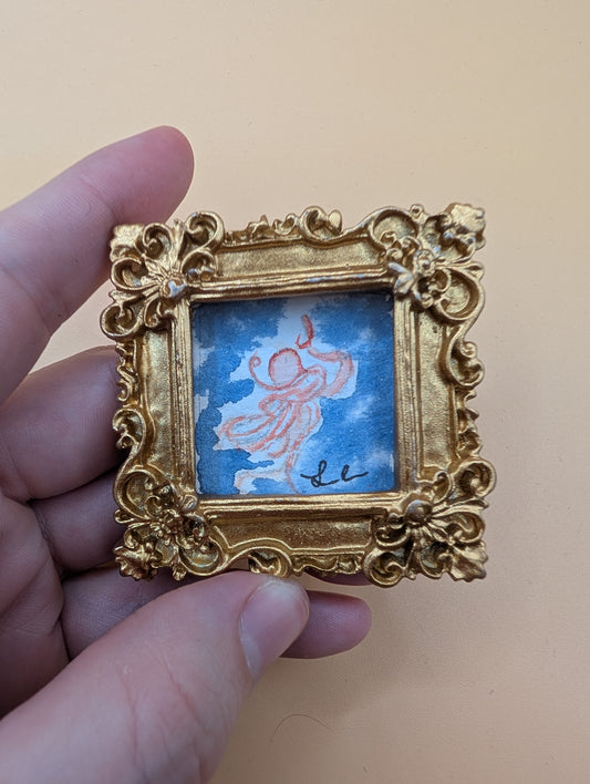 Mini Octopus Painting - Original Watercolor Art by Lora Cavallin