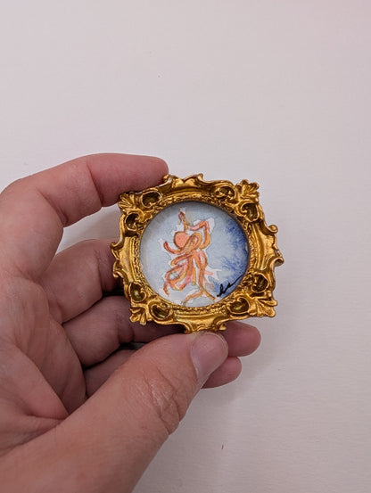 Mini Octopus Painting - Original Watercolor Art by Lora Cavallin