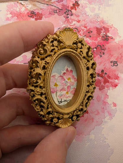 Mini Floral Painting - Original Watercolor Art by Lora Cavallin