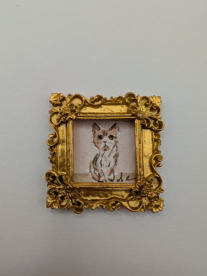 Mini Cat Painting - Original Watercolor Art by Lora Cavallin