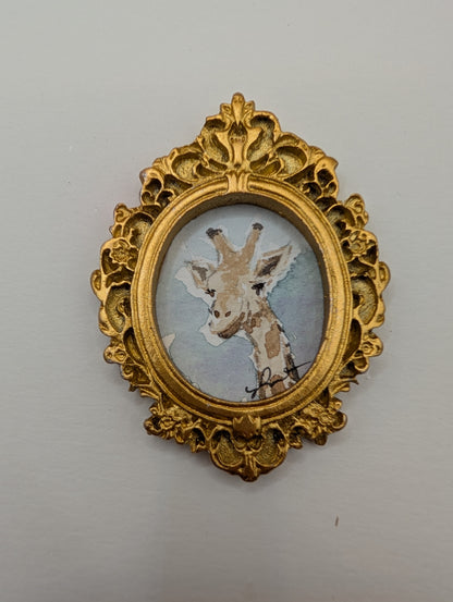 Mini Giraffe Painting - Original Watercolor Art by Lora Cavallin