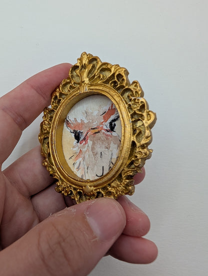 Mini Ostrich Painting - Original Watercolor Art by Lora Cavallin
