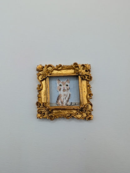 Mini Cat Painting - Original Watercolor Art by Lora Cavallin
