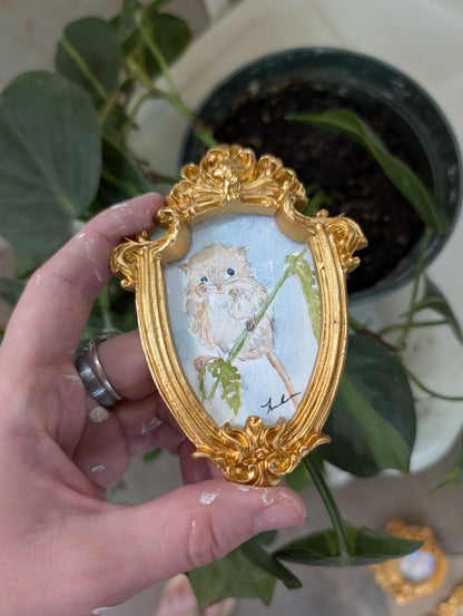 Mini Field Mouse Painting - Original Watercolor Art by Lora Cavallin