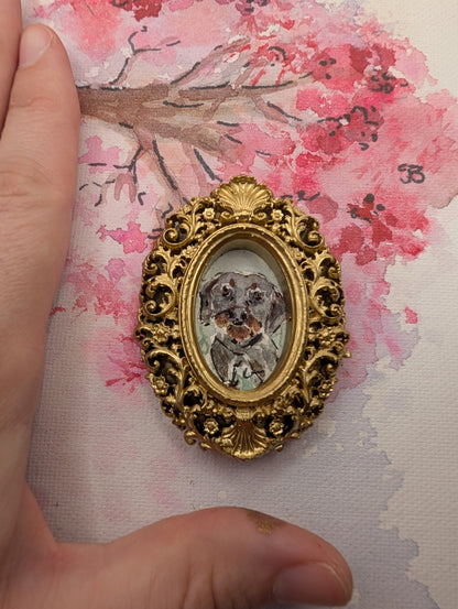 Mini Dachshund Painting - Original Watercolor Art by Lora Cavallin