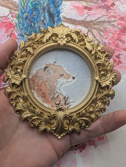 Mini Fox Painting - Original Watercolor Art by Lora Cavallin