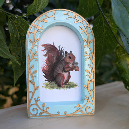 Squirrel and Coffee cup - Ornate Arch Frame